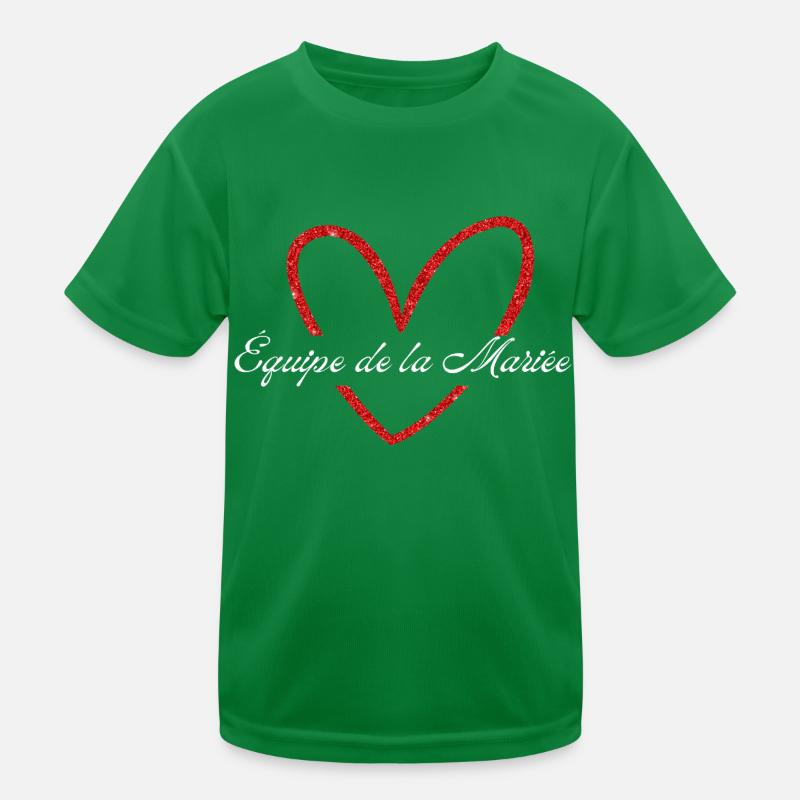 Rotes Glitzer Herz Braut Team Kinder Funktions-T-Shirt