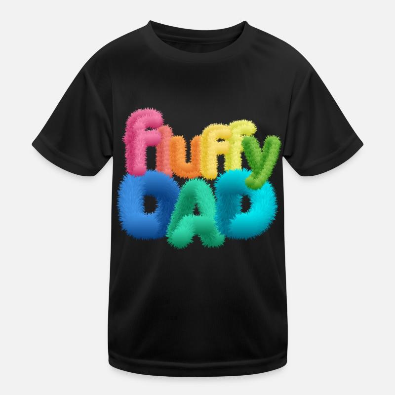 Fluffy Dad – Typographie colorée et moelleuse T-shirt sport Enfant