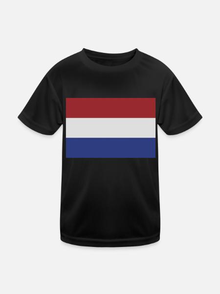 niederlande - Kinder Funktions-T-Shirt - Schwarz - Vorne