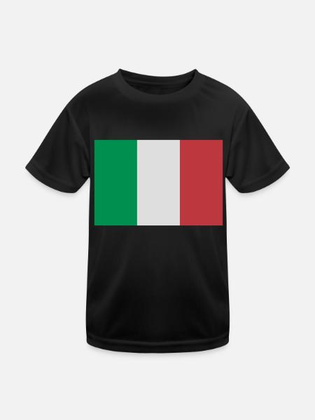 italien - Kinder Funktions-T-Shirt - Schwarz - Vorne