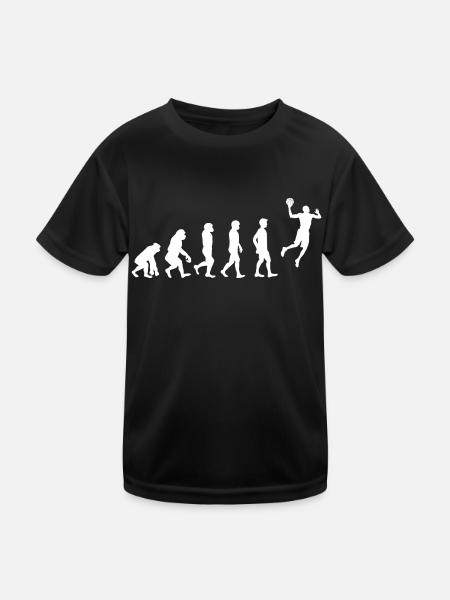 Basketball Evolution! - Kinder Funktions-T-Shirt - Schwarz - Vorne