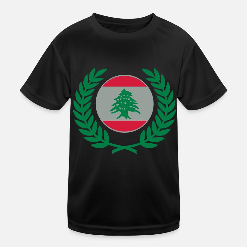 Libanon (Flagge & Lorbeerkranz) Kinder Funktions-T-Shirt