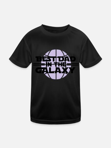 Best dad in he galaxy - Kinder Funktions-T-Shirt - Schwarz - Vorne