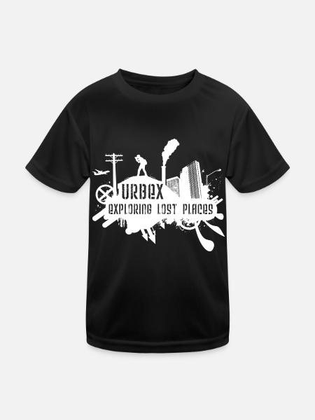 Exploring Lost Places White - Kinder Funktions-T-Shirt - Schwarz - Vorne