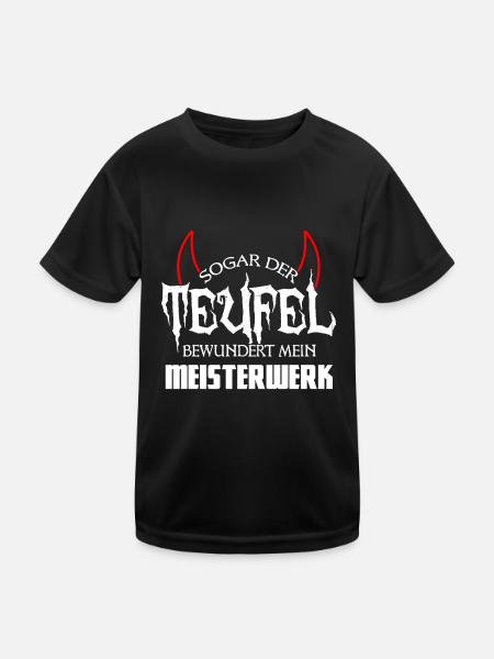 Teufel besser.PNG - Kinder Funktions-T-Shirt - Schwarz - Vorne