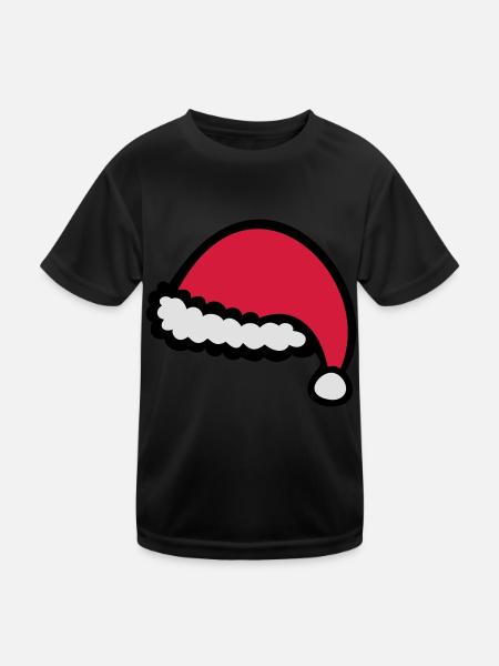 Christmas hat - Kinder Funktions-T-Shirt - Schwarz - Vorne