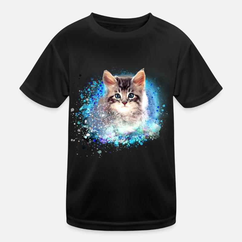 katze,kätzchen bunt, graffiti, malerei ,kunst,süss Kinder Funktions-T-Shirt