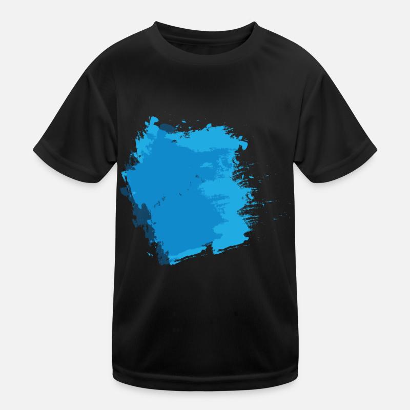 Farbe Klecks Spritzer Maler Geschenk bunt blau Kinder Funktions-T-Shirt