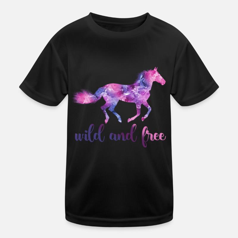 Sauvage et libre - cheval, cheval T-shirt sport Enfant