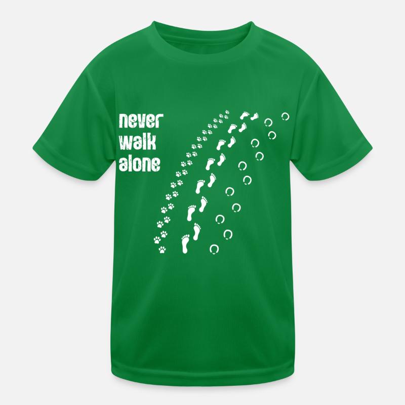 Never walk alone Pferd Geschenk Hobby Dressur Kinder Funktions-T-Shirt