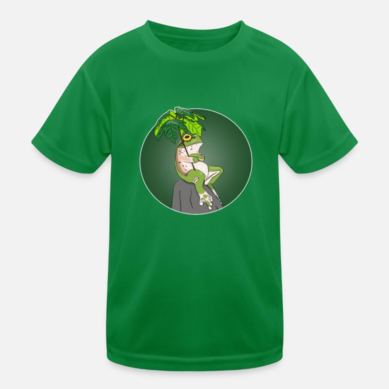 Funny frog comic cartoon chill relax keep calm Kinder Funktions-T-Shirt