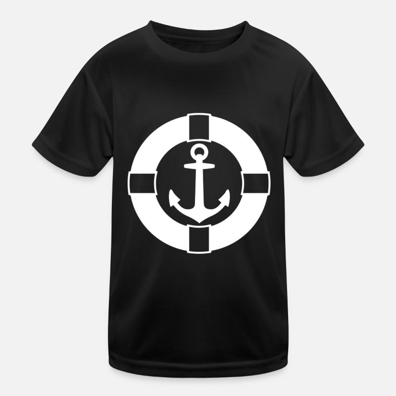 Anker in Rettungsring weiß Kinder Funktions-T-Shirt