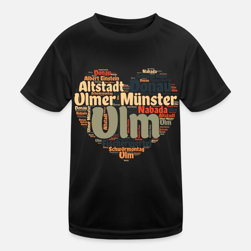 Ulm Donau Herz Kinder Funktions-T-Shirt