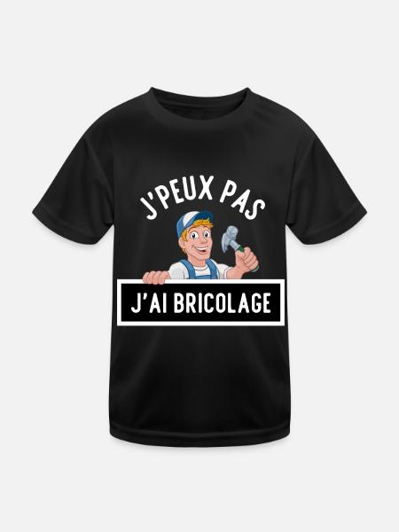 J'peux pas j'ai bricolage - T-shirt sport Enfant - noir - Devant