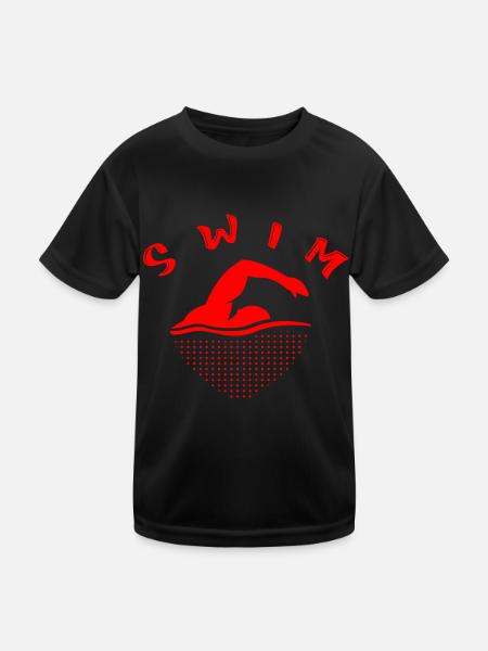 Swim Swimming - Kids Functional T-Shirt - black - Front