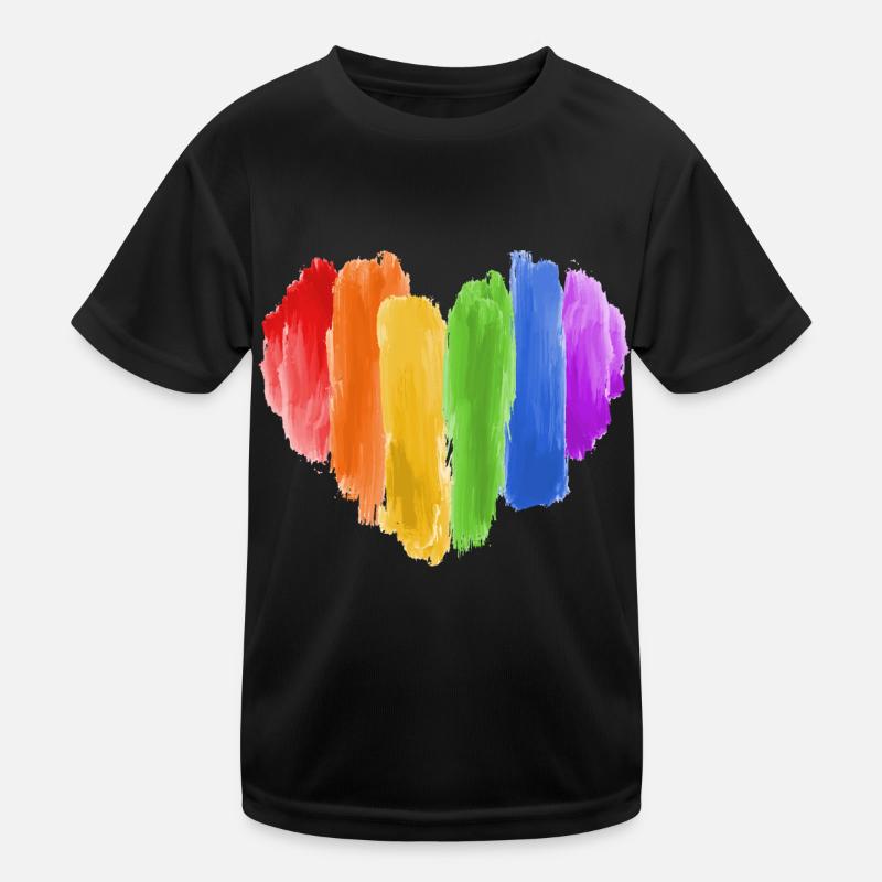 Regenbogen LGBT Herz Gay Pride Csd Kinder Funktions-T-Shirt