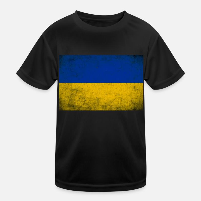 Ukraine Flag Grunge Retro Vintage Kids Functional T-Shirt