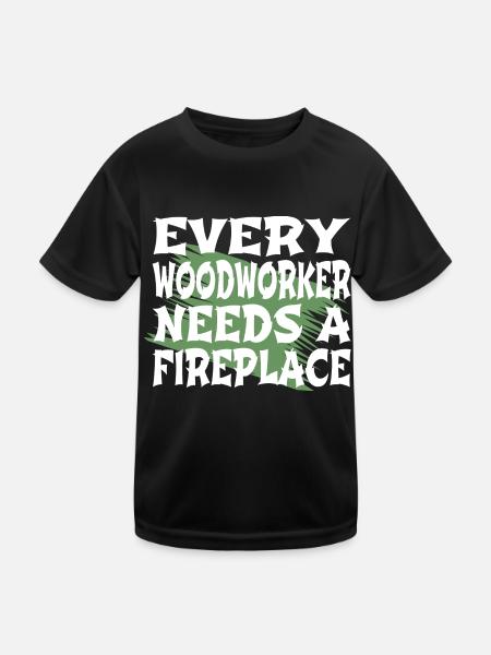 travail forestier forestier marteau-piqueur en bois citation amusante - T-shirt sport Enfant - noir - Devant