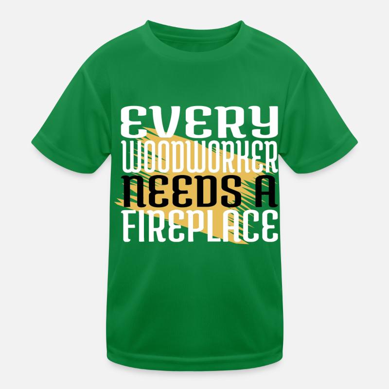 chainsaw carpenter safety helmet humor felling Kids Functional T-Shirt