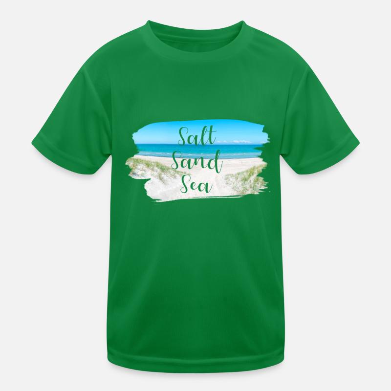 Salt Sand Sea Küste Sprüche Sommer Sonne Meer Kinder Funktions-T-Shirt