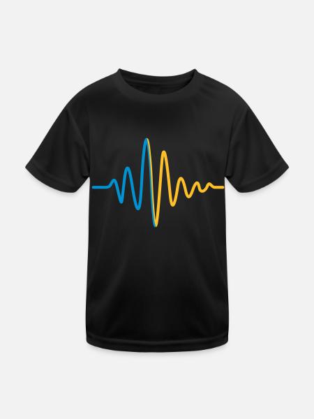 Heartbeat Pulse Frequency Display - Kids Functional T-Shirt - black - Front
