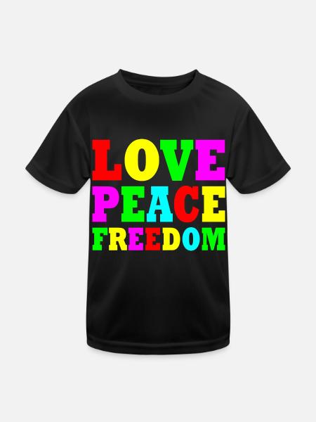 Love peace freedom - T-shirt sport Enfant - noir - Devant