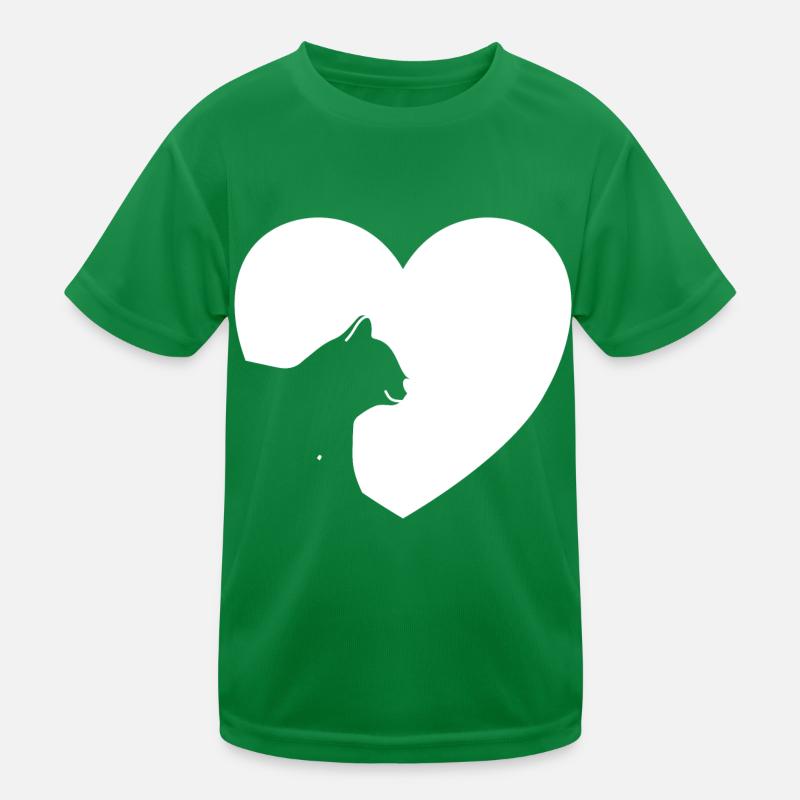 Katzenherz ich liebe Katzen Katze Herz Geschenk Kinder Funktions-T-Shirt