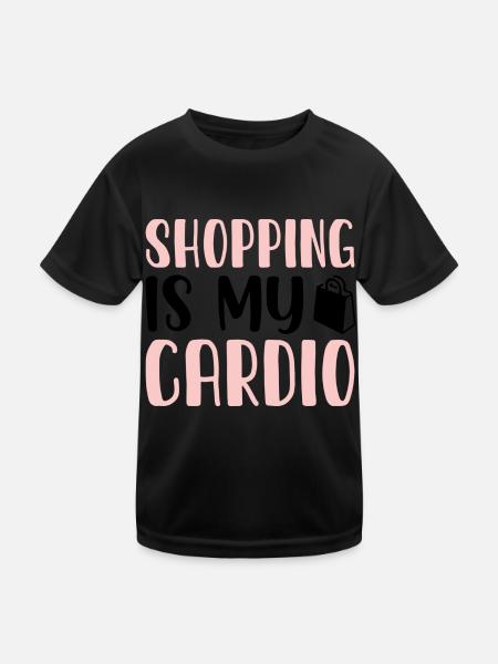 Shopping is my Cardio - Kids Functional T-Shirt - black - Front