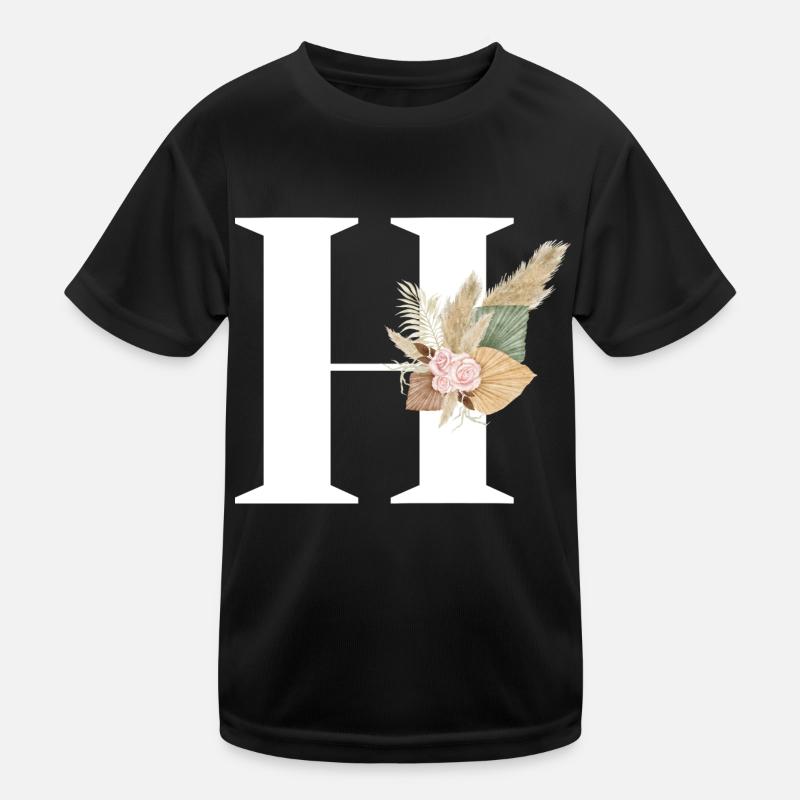 lettre H fleuris T-shirt sport Enfant