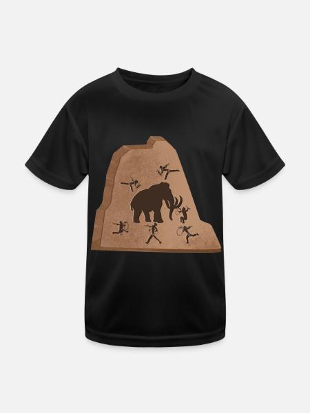 Mammut Steinzeit - Kinder Funktions-T-Shirt - Schwarz - Vorne