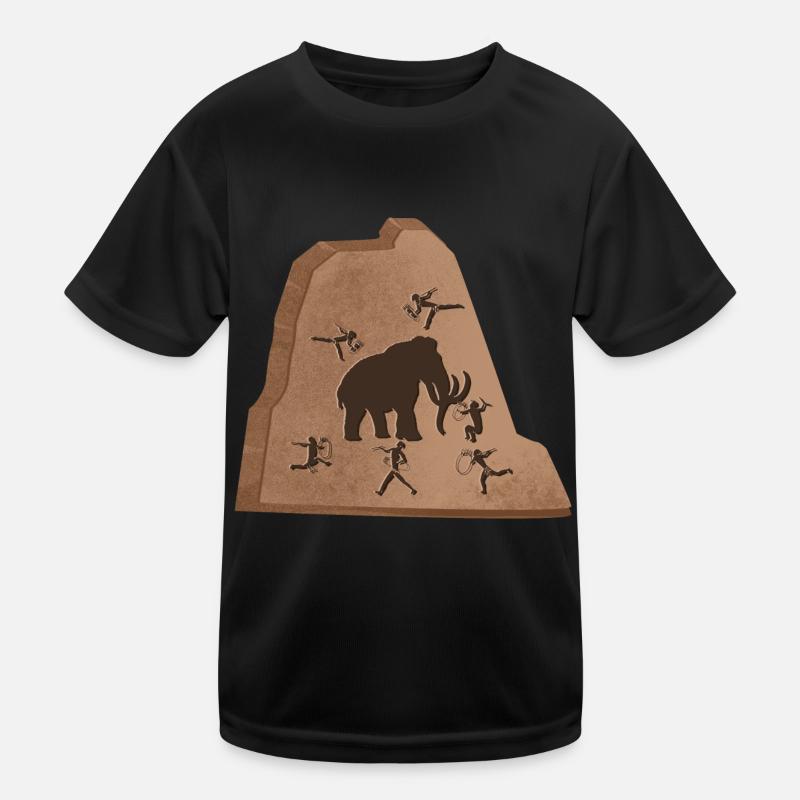 Mammut Steinzeit - Kinder Funktions-T-Shirt - Schwarz