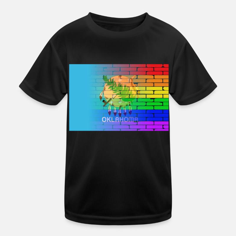 Rainbow Wall Oklahoma Kids Functional T-Shirt