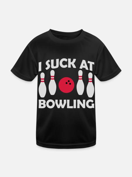 I suck at bowling - Kinder Funktions-T-Shirt - Schwarz - Vorne