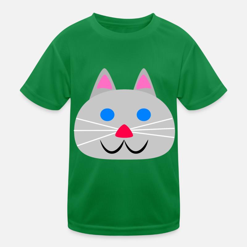 Süßes Katzengesicht Kinder Funktions-T-Shirt
