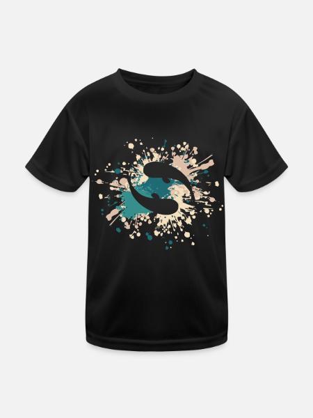Éclaboussure de couleur de poisson - T-shirt sport Enfant - noir - Devant