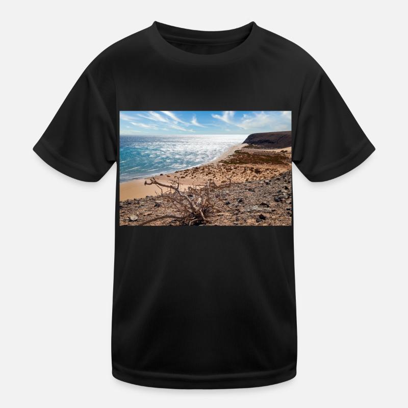 Blick über eine wunderschöne Badebucht Risco del Paso Kinder Funktions-T-Shirt