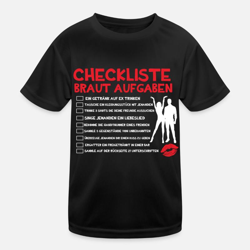JGA Junggesellenabschied Braut Bride Heiraten Kinder Funktions-T-Shirt