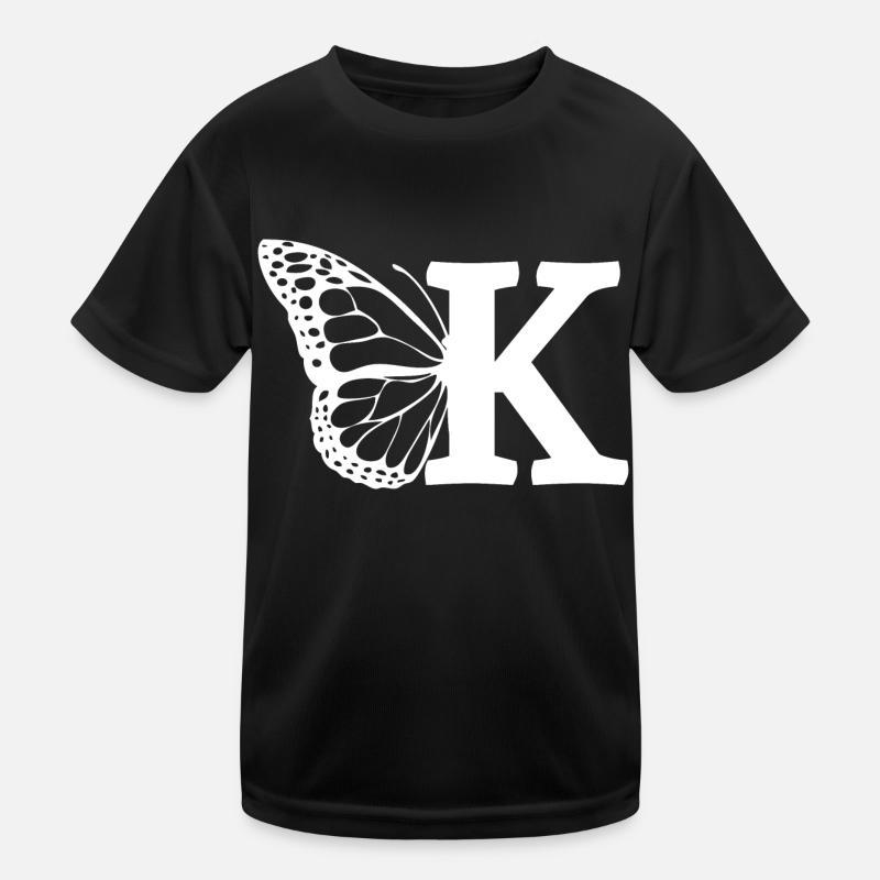 Buchstabe K Schmetterling Kinder Funktions-T-Shirt