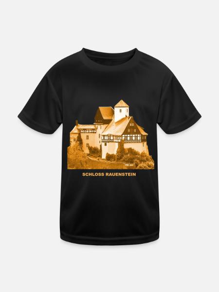 Rauenstein Schloss Pockau Erzgebirge Sachsen - Kids Functional T-Shirt - black - Front
