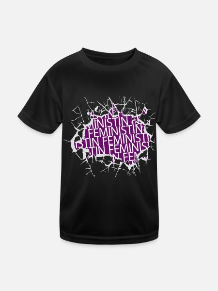 womancontest danke female ansage frauenpower women - Kinder Funktions-T-Shirt - Schwarz - Vorne