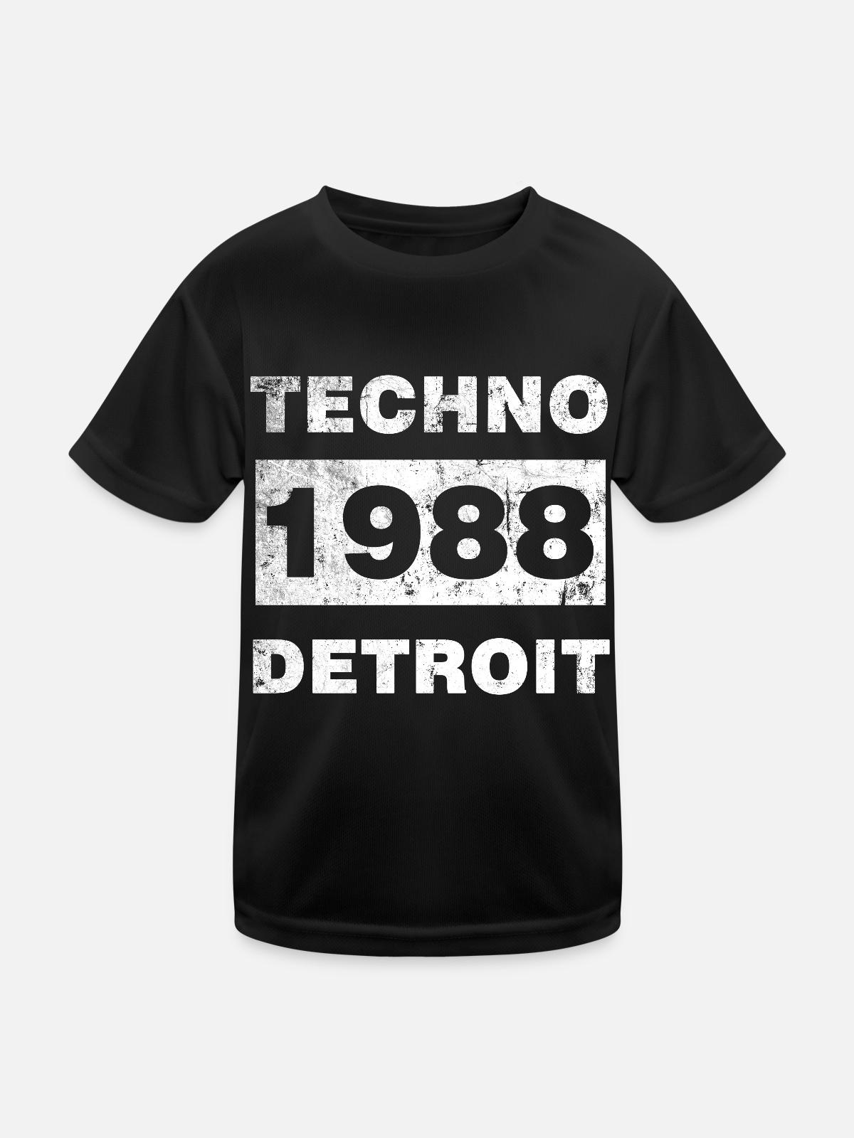TECHNO MUSIC WHITE - Kids Functional T-Shirt - black - Front