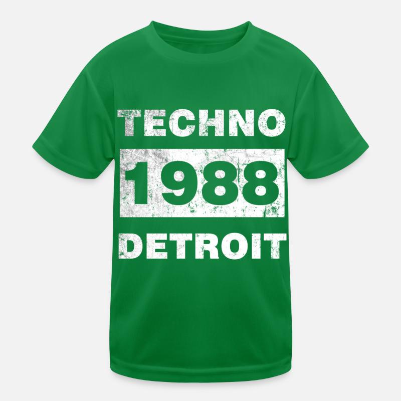 TECHNO MUSIC WHITE Kids Functional T-Shirt
