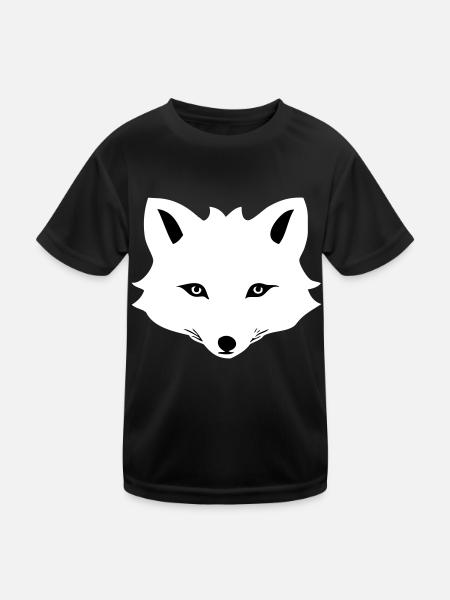Cartoon arctic fox - Kids Functional T-Shirt - black - Front