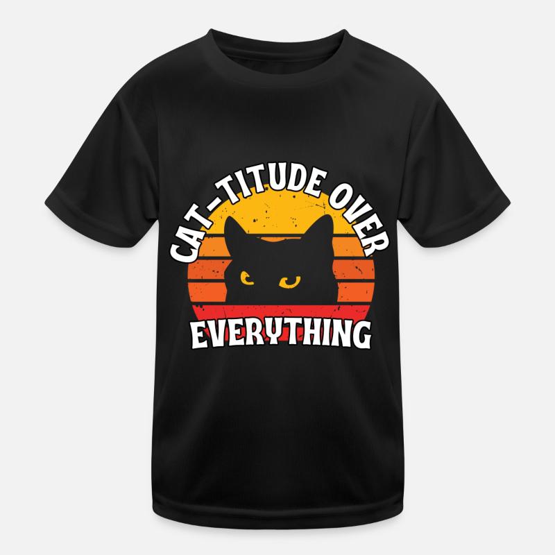 Cat attitude to everything Kids Functional T-Shirt