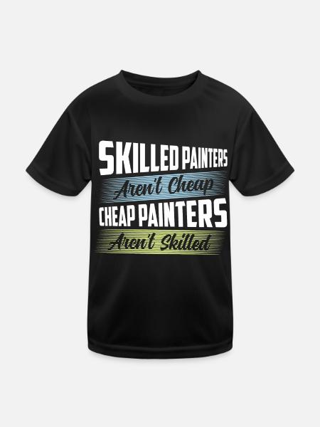 Les peintres qualifiés ne sont pas une profession bon marché - T-shirt sport Enfant - noir - Devant