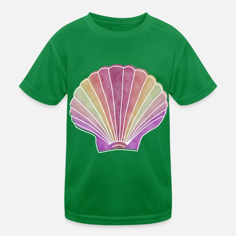 "Jakobsmuschel", Boho Line Art Design, "Shells" Kinder Funktions-T-Shirt