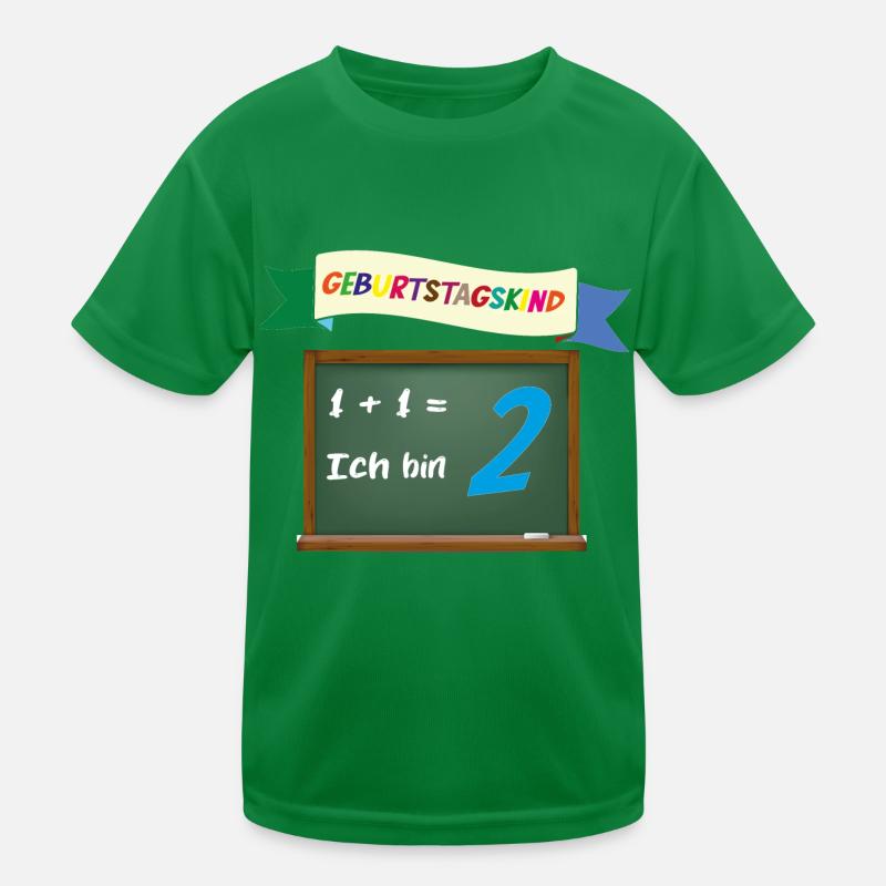1 + 1 ich bin 2 Geburtstag Kinder Funktions-T-Shirt