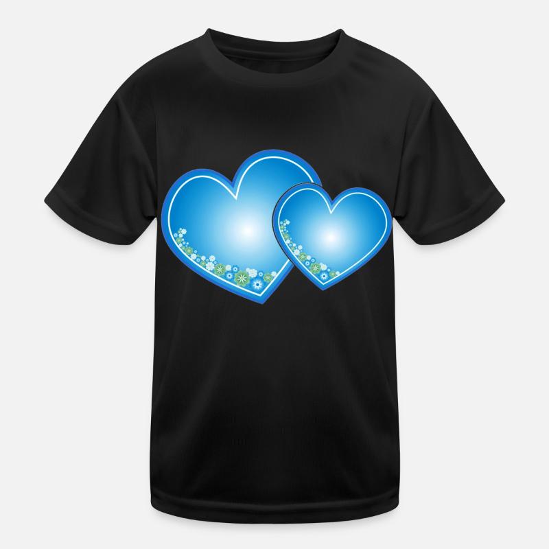 Blaue Herzen Kinder Funktions-T-Shirt