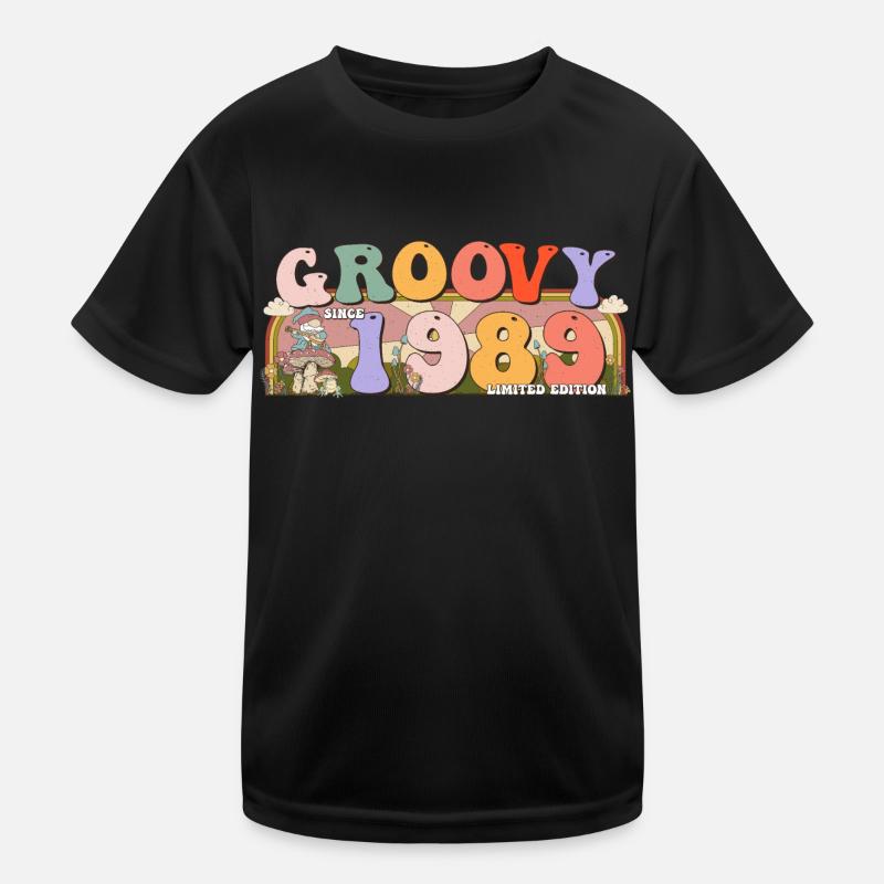 Groovy seit 1989 Retro Hippie 34. Geburtstag Kinder Funktions-T-Shirt