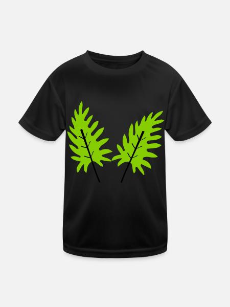 leaves - Kids Functional T-Shirt - black - Front